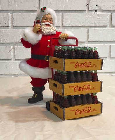 Coca-Cola Santa w/Delivery Cart (Set of 2)