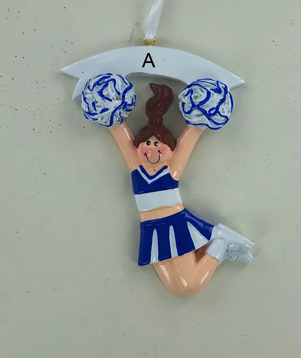 Cheerleader w/Colored Uniform Personalized Ornament
