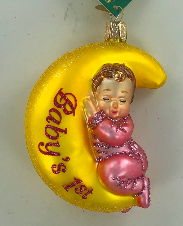 Old World Christmas - Dreamtime Baby Ornament (Pink)