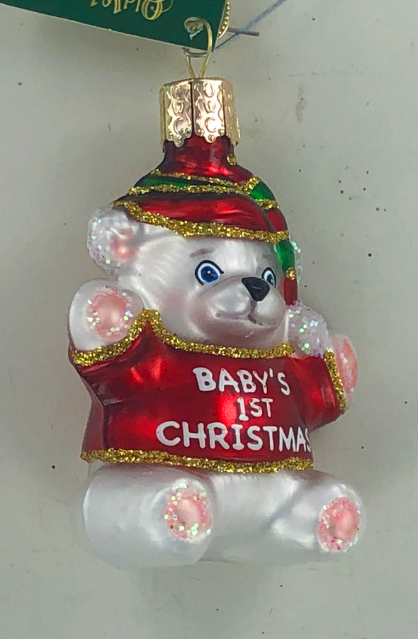 Old World Christmas - Baby's First Christmas Ornament (Red)