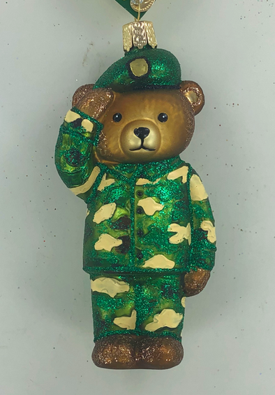 Old World Christmas - Army Bear Ornament