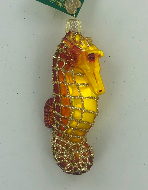 Old World Christmas - Orange Sea Horse Ornament