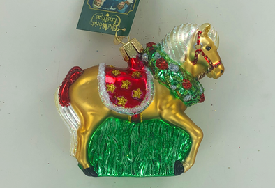 Horse with Wreath Old World Ornament