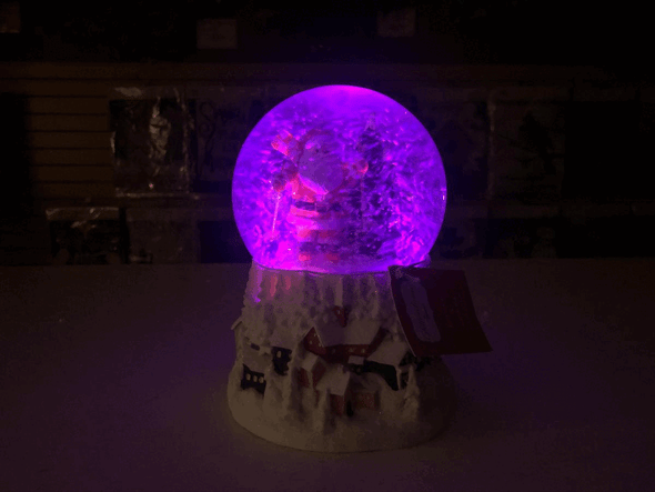 LED Swirl Dome with Sking Santa