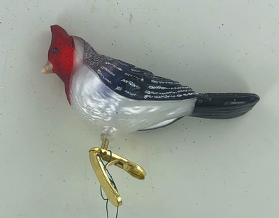 Red-Crested Cardinal Old World Ornament