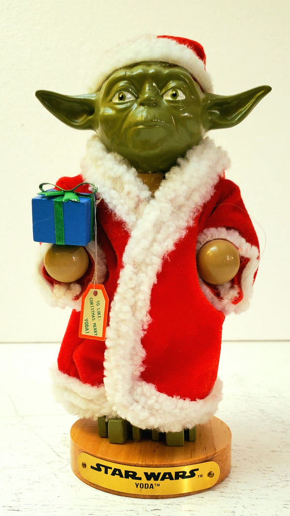 Nutcracker Yoda in Santa Robe