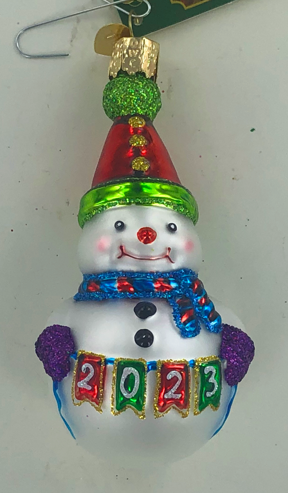 Old World Christmas - 2023 Party Snowman Ornament