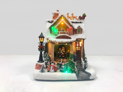 10.6" Battery Operated Lighted Musical Holiday House