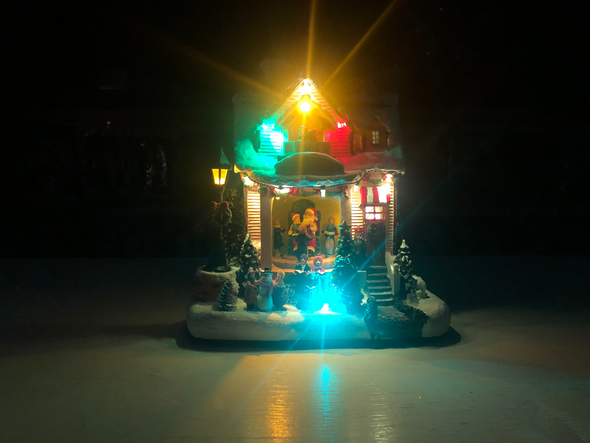 10.6" Battery Operated Lighted Musical Holiday House