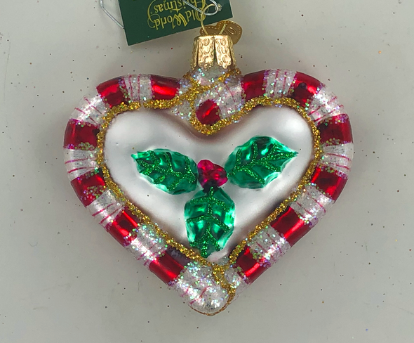 Old World Christmas - Peppermint Heart Ornament