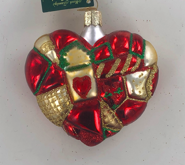 Old World Christmas - Patchwork Heart Ornament
