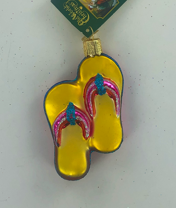 Old World Christmas - Yellow Flip-Flops Ornament