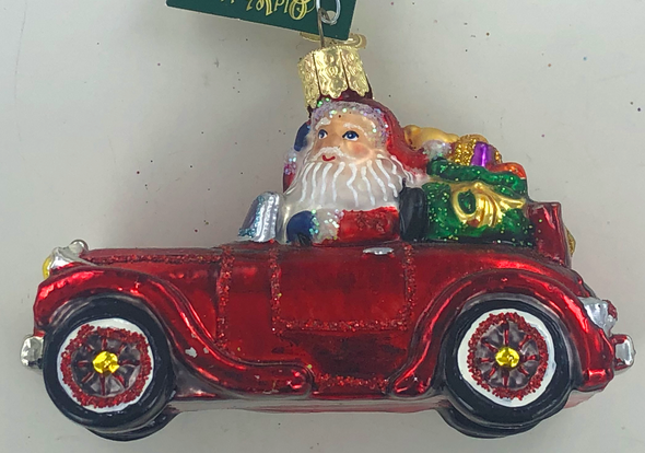 Old World Christmas - Antique Car Santa Ornament