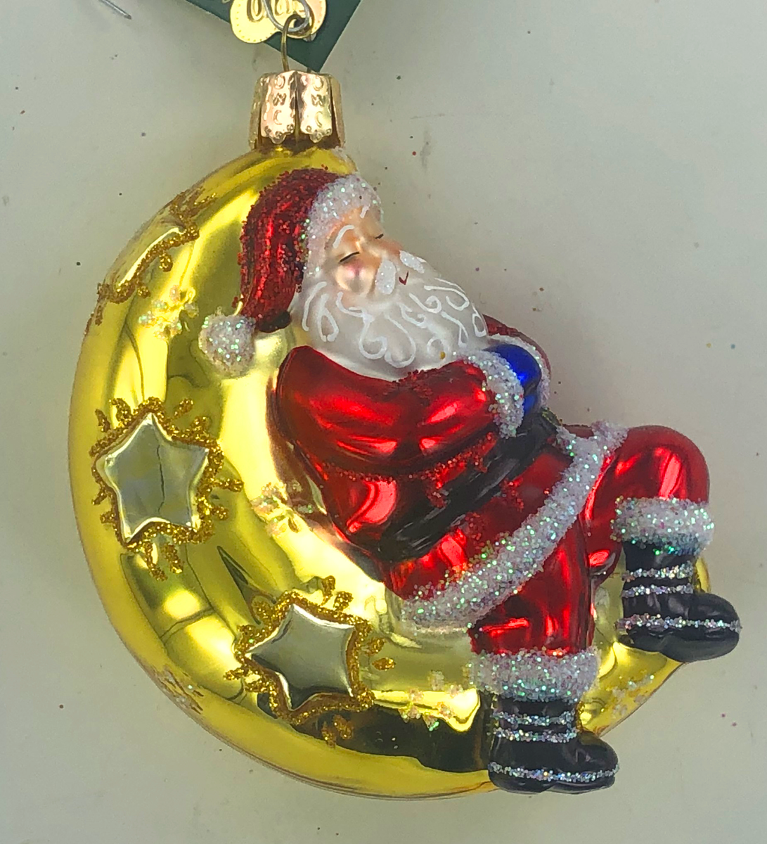 Old World Christmas - Moonlight Santa Ornament – Santa Claus Christmas ...