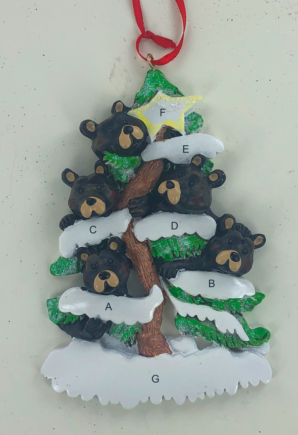 Black Bear Family Personalized Ornament