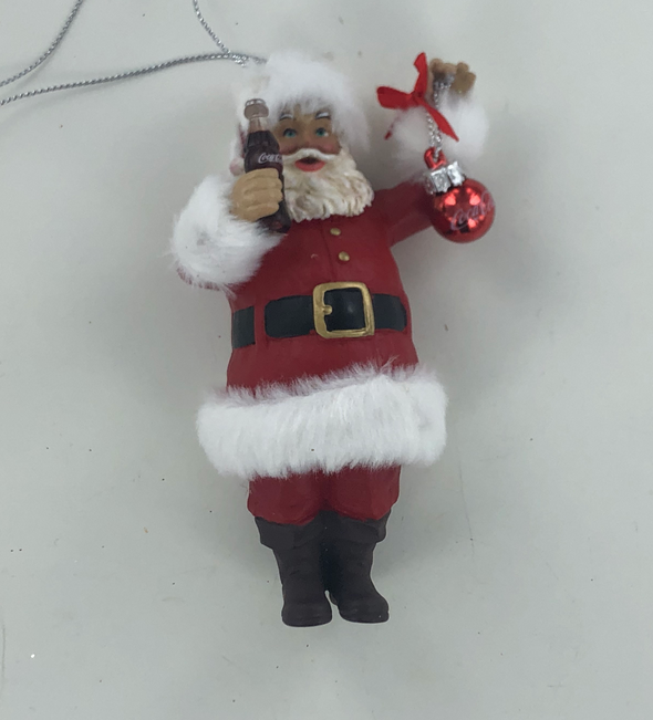 Coca-Cola Santa Holding Bottle Ornament