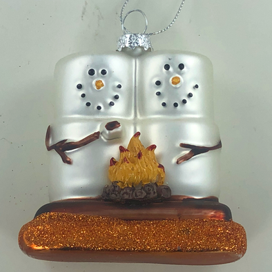 S'mores Campfire Glass Ornament