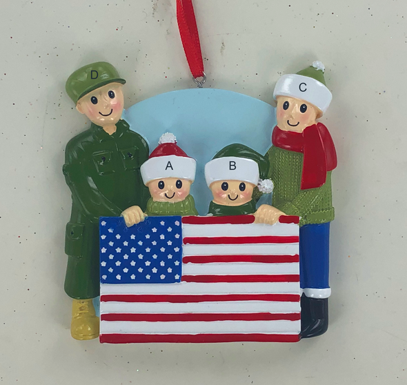 Veteran Family Personalized Ornament