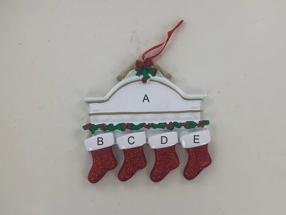 Stockings On Mantle Personalized Ornament