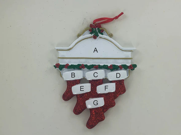 Stockings On Mantle Personalized Ornament