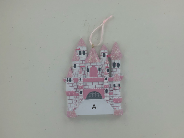 Pink Casle Personalized Ornament