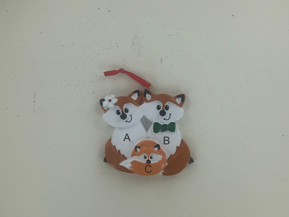 Family of Foxes Personalized Ornament