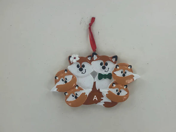 Family of Foxes Personalized Ornament
