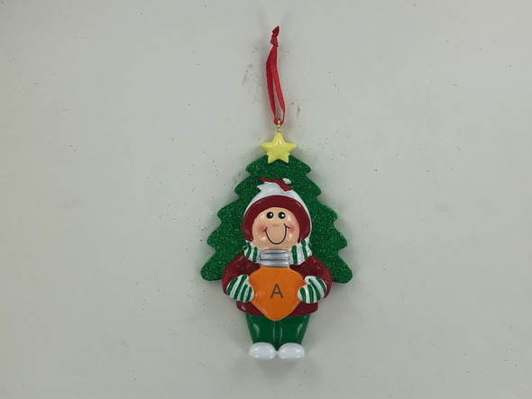 Girl with Christmas Light Personalized Ornament