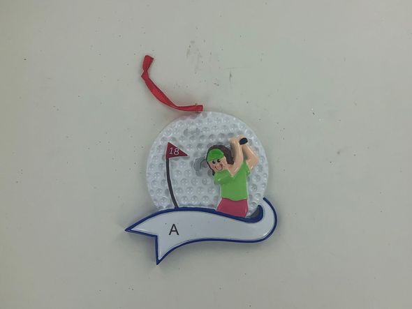 Golf Girl Personalized Ornament