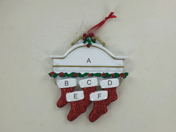 Stockings On Mantle Personalized Ornament