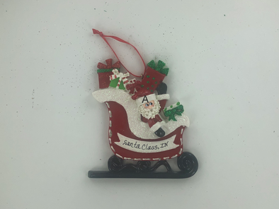 Santa's Gift Sleigh Personalized Ornament