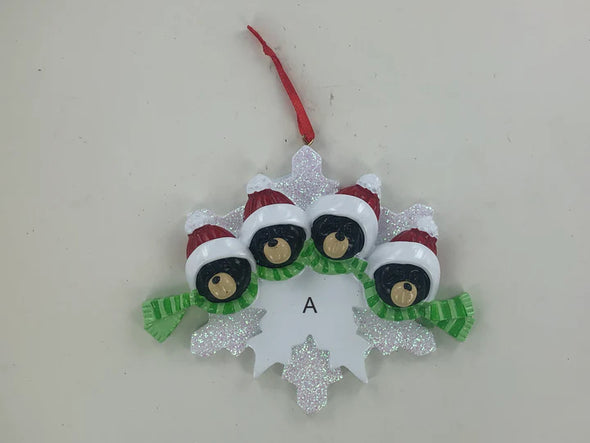 Family of Bear Snowflake Personalized Ornament