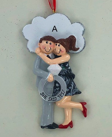 "She Said Yes" Personalized Ornament
