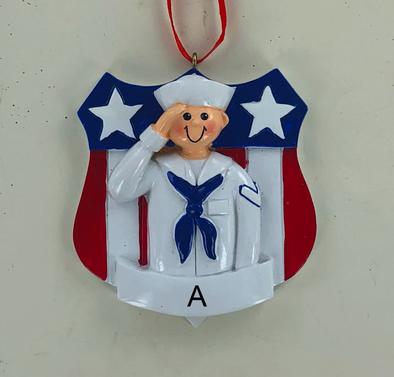 Navy Personalized Ornament