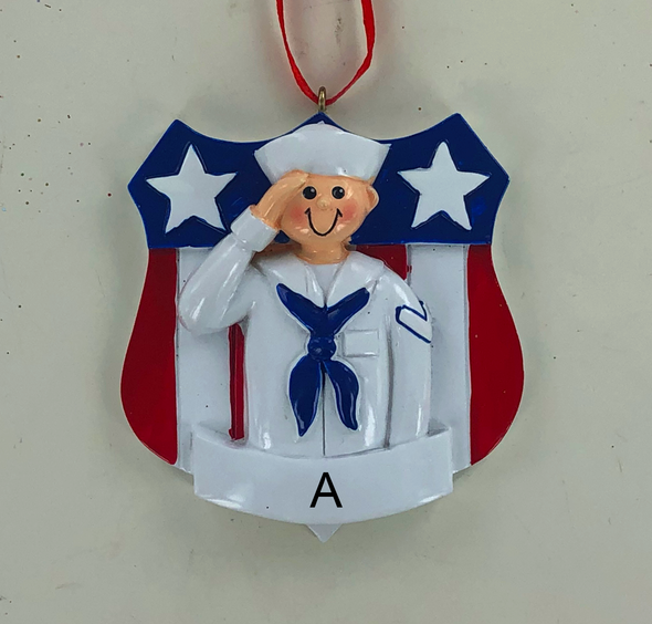 Navy Personalized Ornament