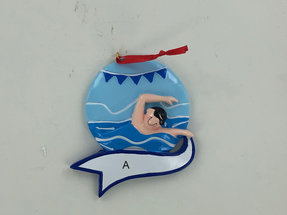 Swimmer Boy Personalized Ornament