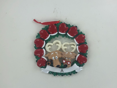 10 Mitten Wreath Personalized Ornament