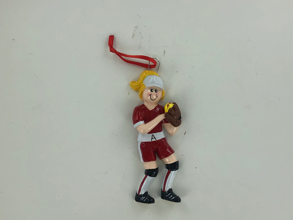Softball Girl Personalized Ornament (Blonde)