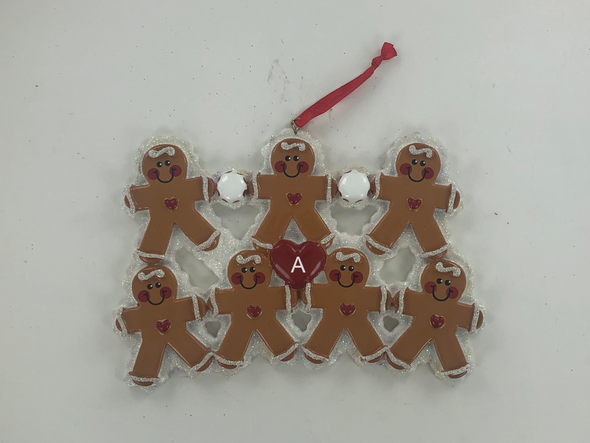 Family of 7 Gingerbread Personalized Ornament