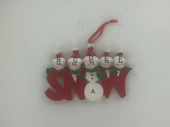 Family Snow Word Personalized Ornament