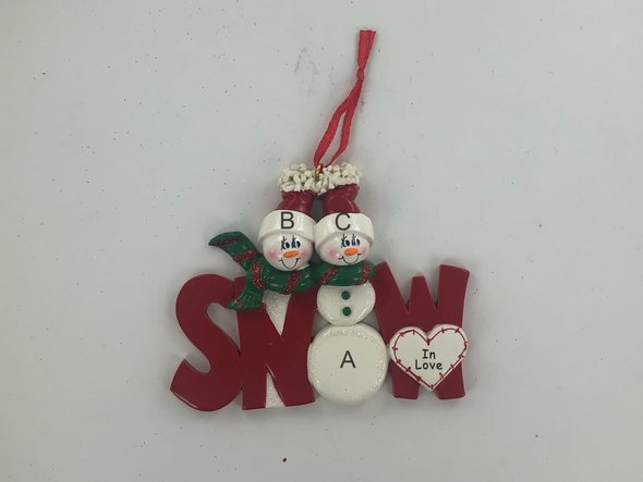 Snow in Love Couple Personalized Ornament