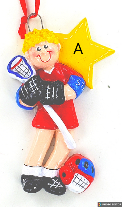 Lacrosse Player Personalize Ornament