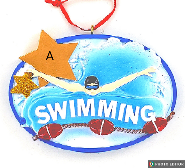 Swimming Personalize Ornament