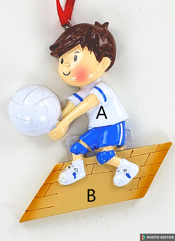 Volleyball Male Player Personalize Ornament
