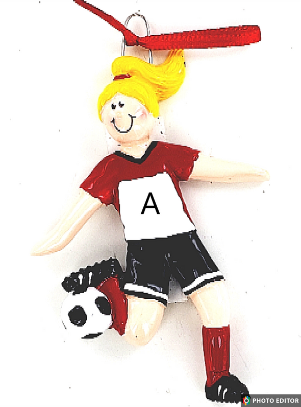 Soccer Female Personalize Ornament