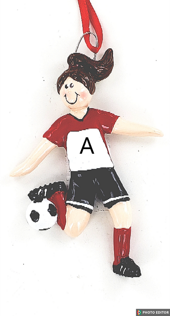 Soccer Female Personalize Ornament